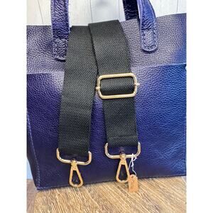 Crossbody Purse Solid Black Bag Strap Guitar Strap NEW